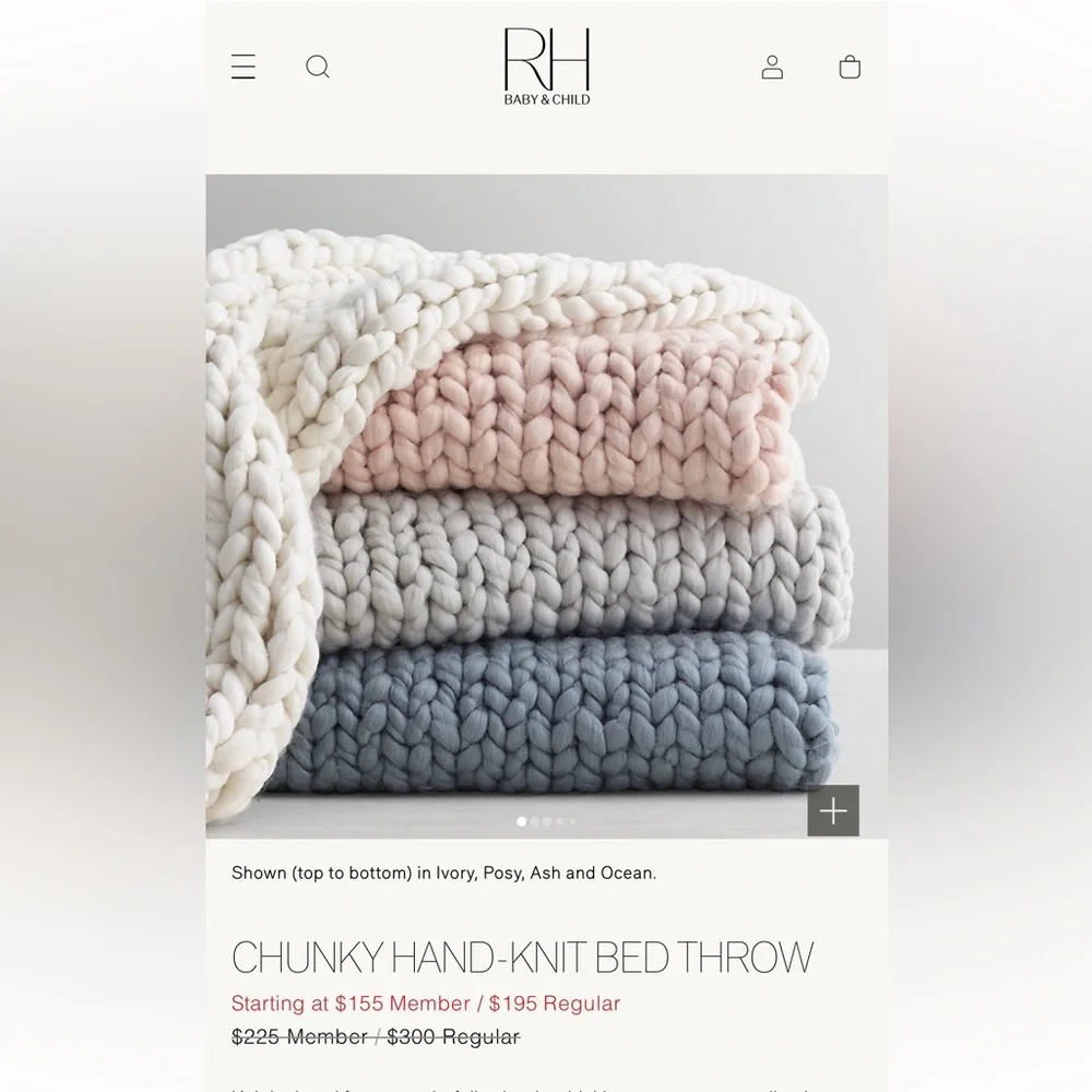 RH Baby & Child Chunky Hand-Knit Bed Throw